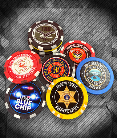 Custom Clay Poker Chips for First Responders 