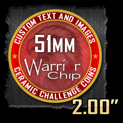 custom warrior chip 51mm or 2 inches 